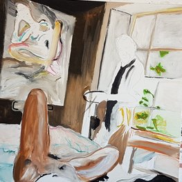 Lucian Freud i jego muza w atelier