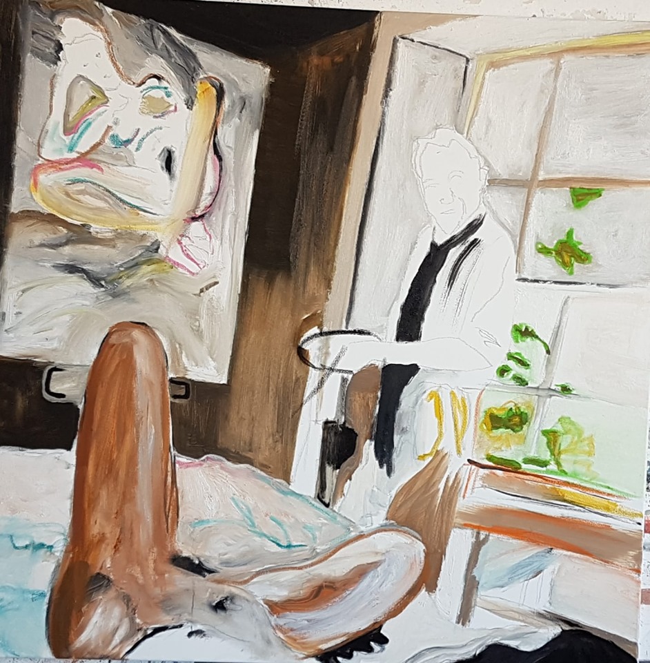Lucian Freud i jego muza w atelier