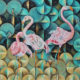 Flamingi. Ornament IX