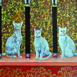 Obserwatorzy 2 - Trzy niebieskie koty w czerwonych obrożach