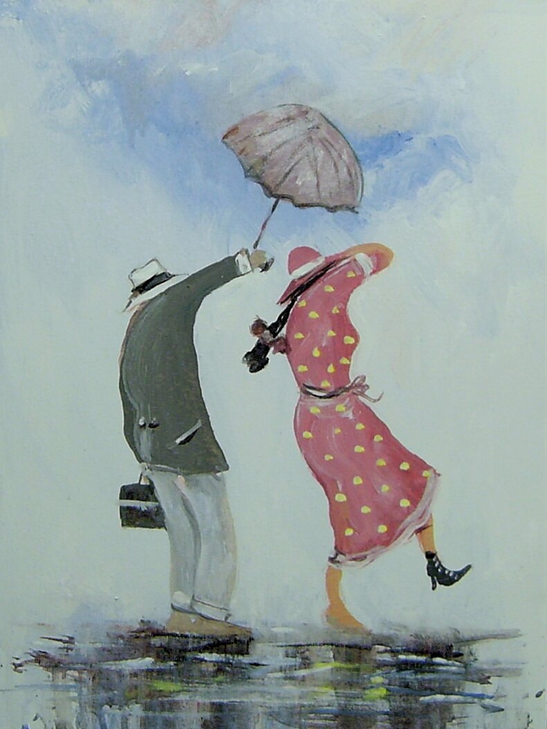 Zakochani i parasol
